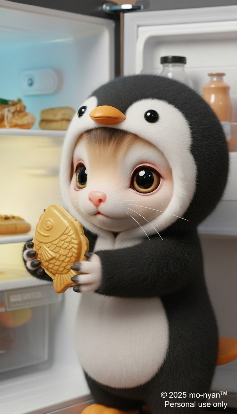 もぉにゃん ペンギンの着ぐるみ